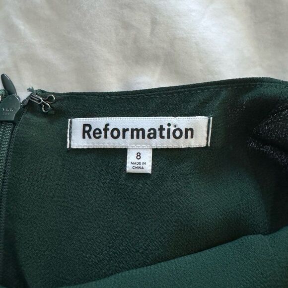 Reformation Carletta Dress in Forest Size 8 - Picture 7 of 9